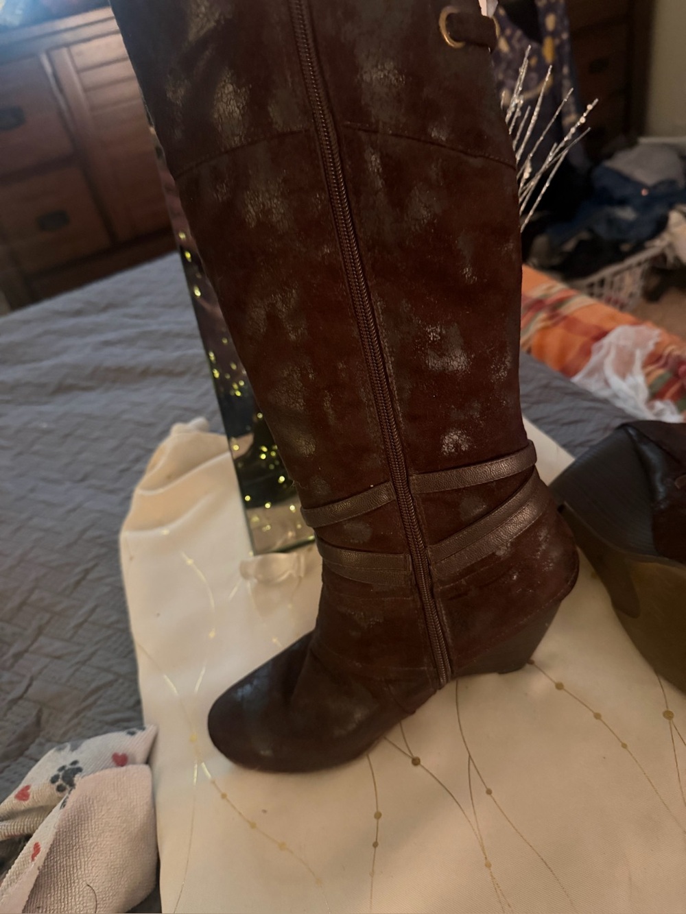 Arnette Women's Dark Brown Tall Leather Heeled Boots